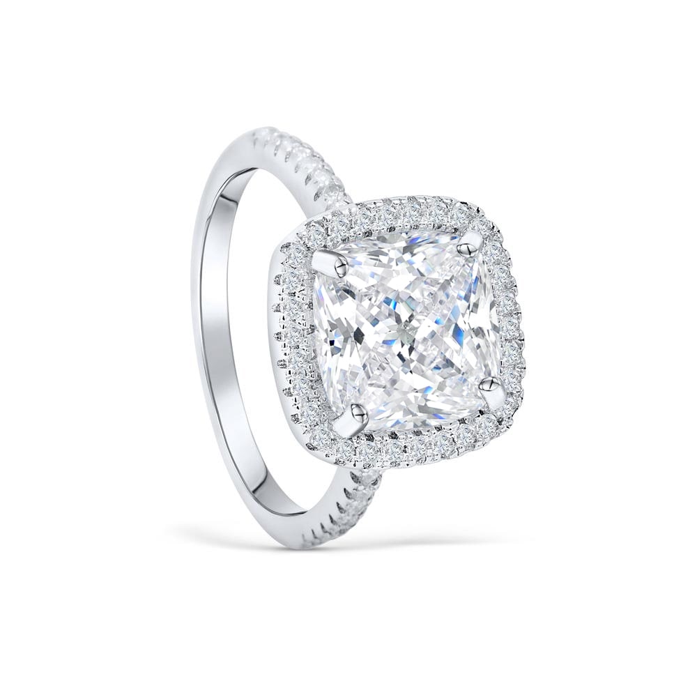 Cushion Cut Halo Engagement Ring