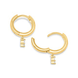 Gold Huggie Drop Bridal Earrings