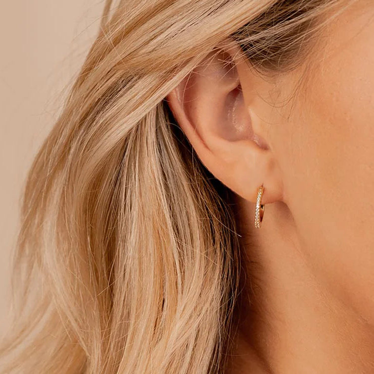 Studded Hoop Bridal Earrings