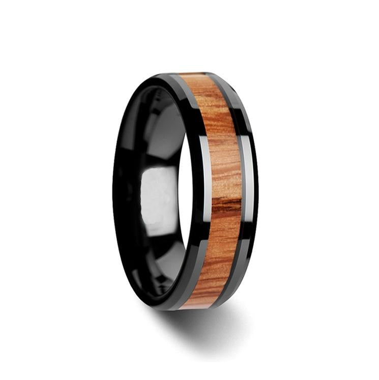 Men's Wood Inlay Engagement Ring