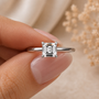 Square-Shaped Emerald Cut Moissanite Ring