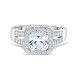 2 Carat Split Shank Princess Cut Engagement Ring