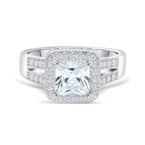 2 Carat Split Shank Princess Cut Engagement Ring