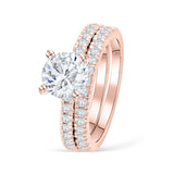 Round Cut Engagement Ring Set