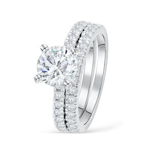 Round Cut Engagement Ring Set