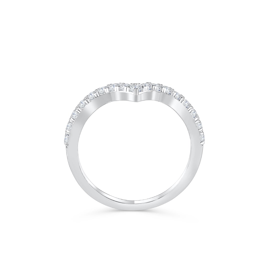 Chevron Half Eternity Wedding Band