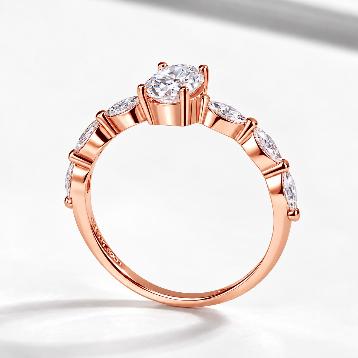 2 Carat Oval Cut Moissanite Ring with Vintage Twisted Band