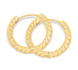 Twisted Gold Hoop Bridal Earrings