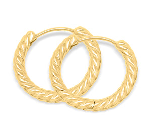 Twisted Gold Hoop Bridal Earrings