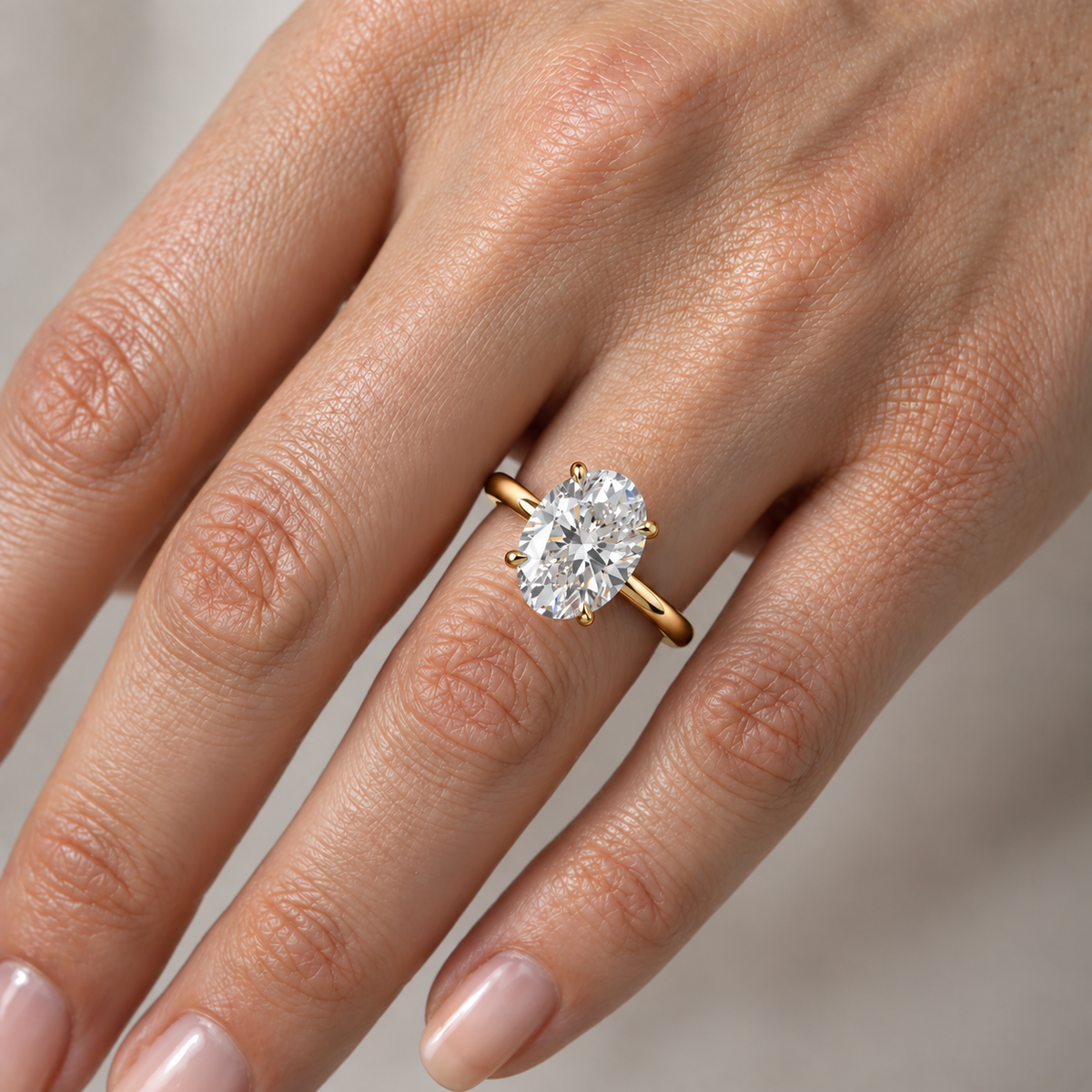 3 Carat Oval Cut Solitaire Moissanite Ring