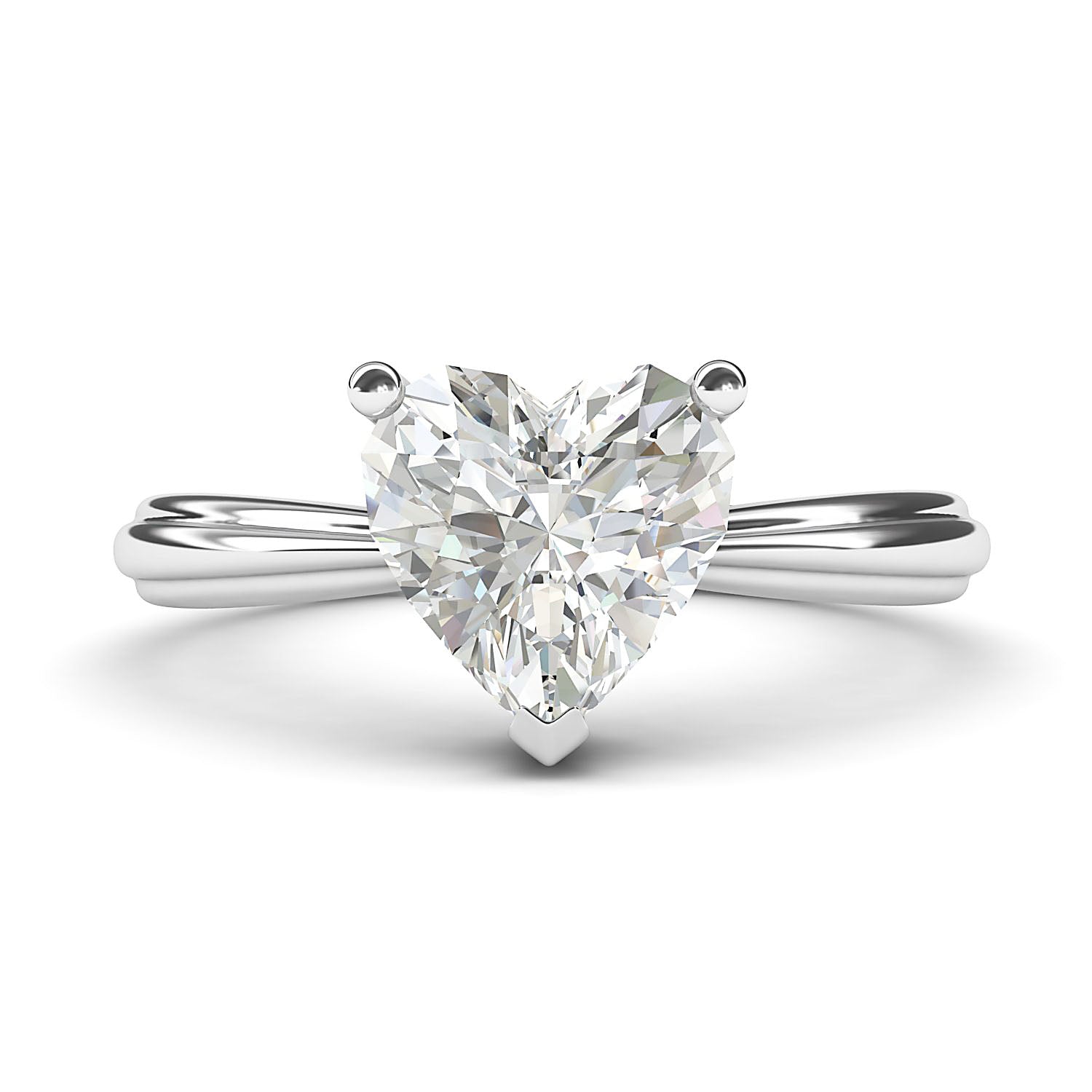 Simulated Heart Shaped Diamond Engagement Ring