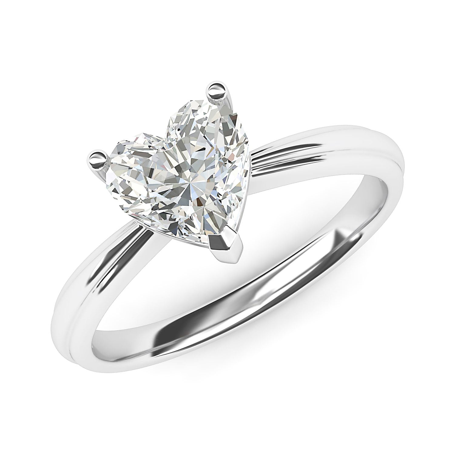 Simulated Heart Shaped Diamond Engagement Ring