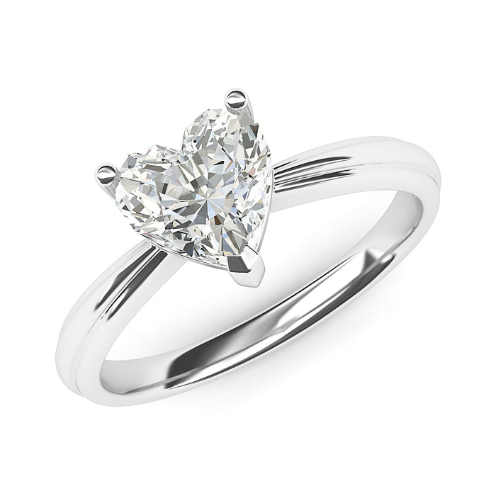 Simulated Heart Shaped Diamond Engagement Ring