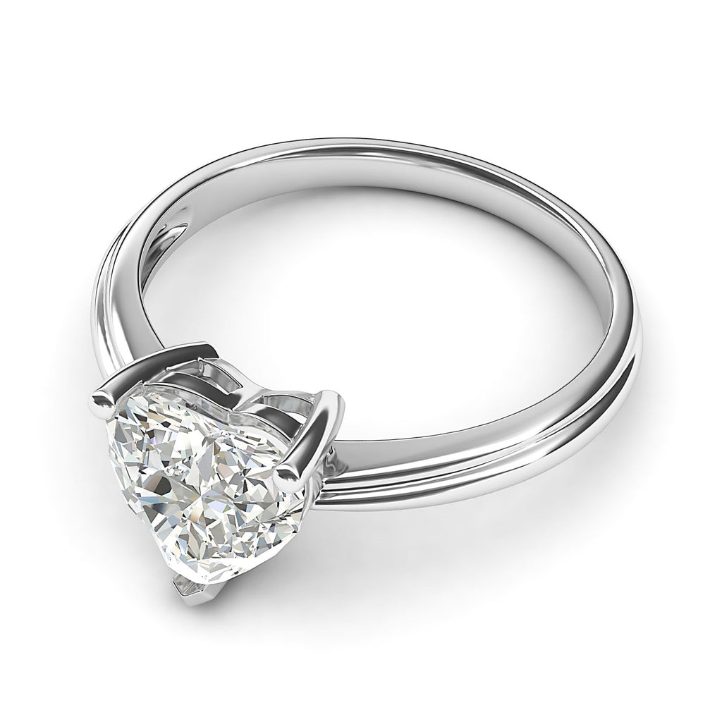 Simulated Heart Shaped Diamond Engagement Ring