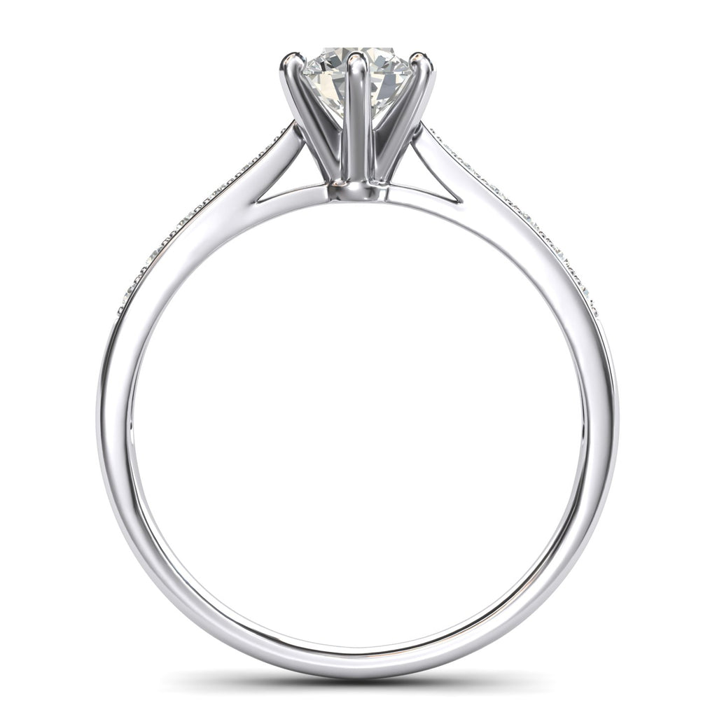 6-Prong Simulated Diamond Engagement Ring