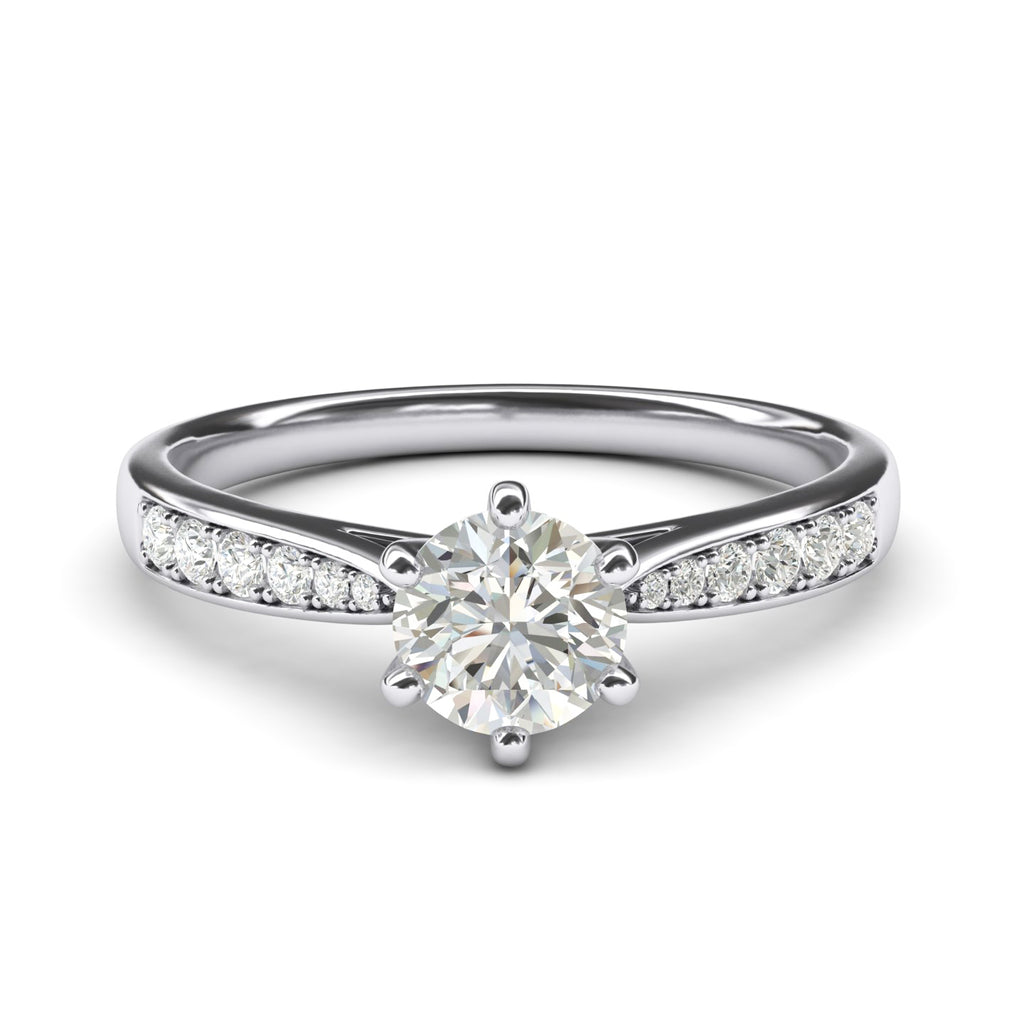 6-Prong Simulated Diamond Engagement Ring