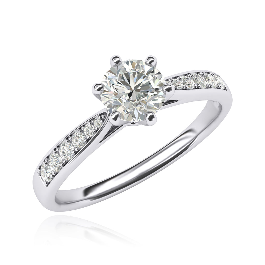 6-Prong Simulated Diamond Engagement Ring