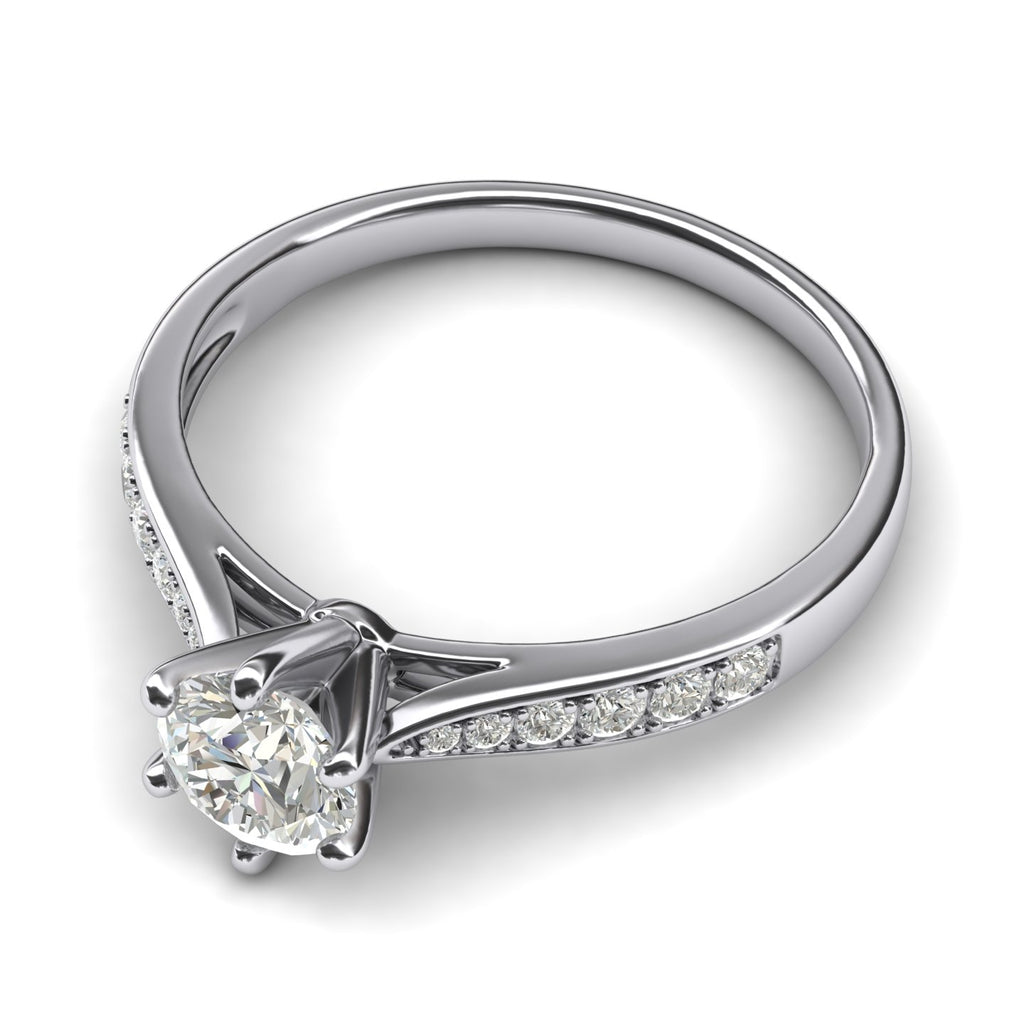 6-Prong Simulated Diamond Engagement Ring