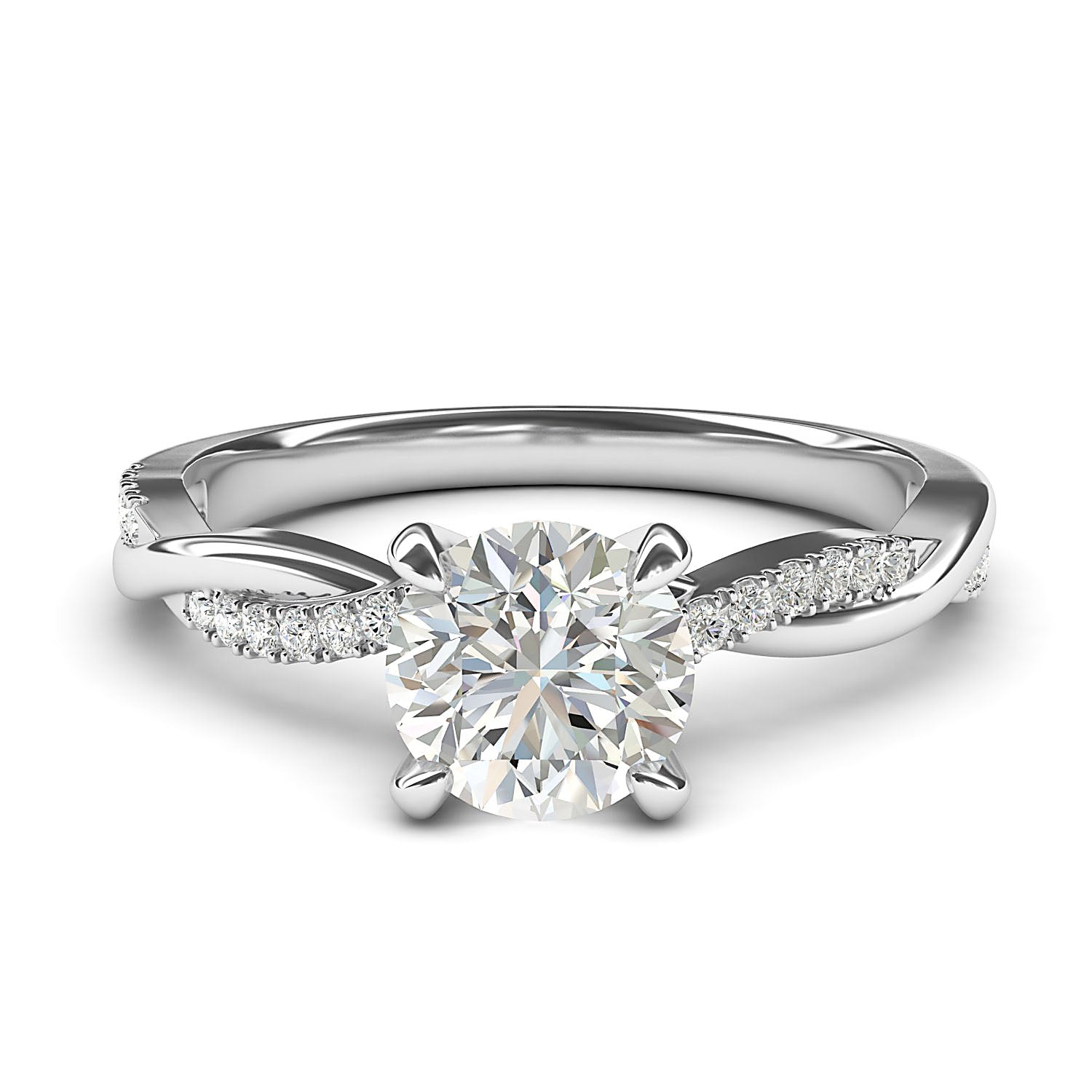 Round Petite Twisted Engagement Ring