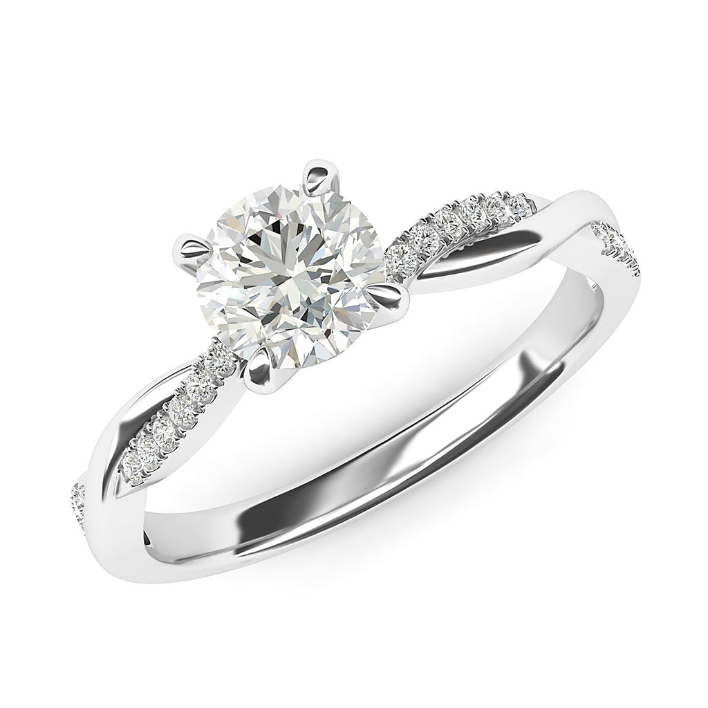 Round Petite Twisted Engagement Ring