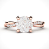 Round Petite Twisted Engagement Ring