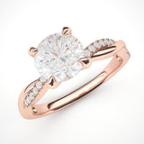 Round Petite Twisted Engagement Ring