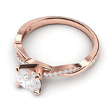 Round Petite Twisted Engagement Ring