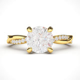 Round Petite Twisted Engagement Ring