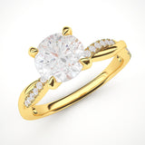 Round Petite Twisted Engagement Ring
