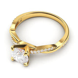 Round Petite Twisted Engagement Ring