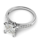 Princess Cut Diamond with Side Stones Engagement Ring