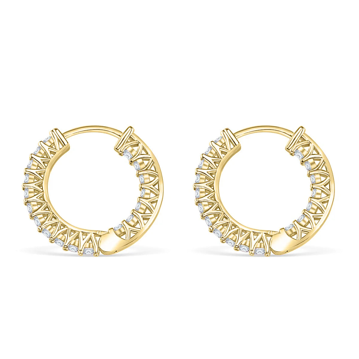 Studded Bridal Hoop Earrings
