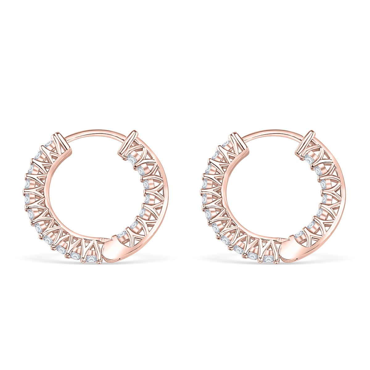 Studded Bridal Hoop Earrings