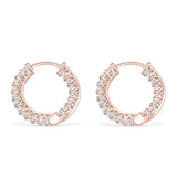 925 Sterling Silver Studded Hoop Bridal Earrings