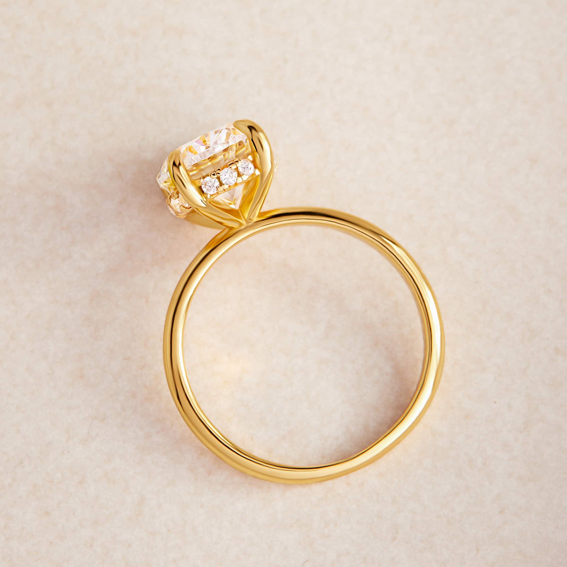 Oval Hidden Halo Engagement Ring