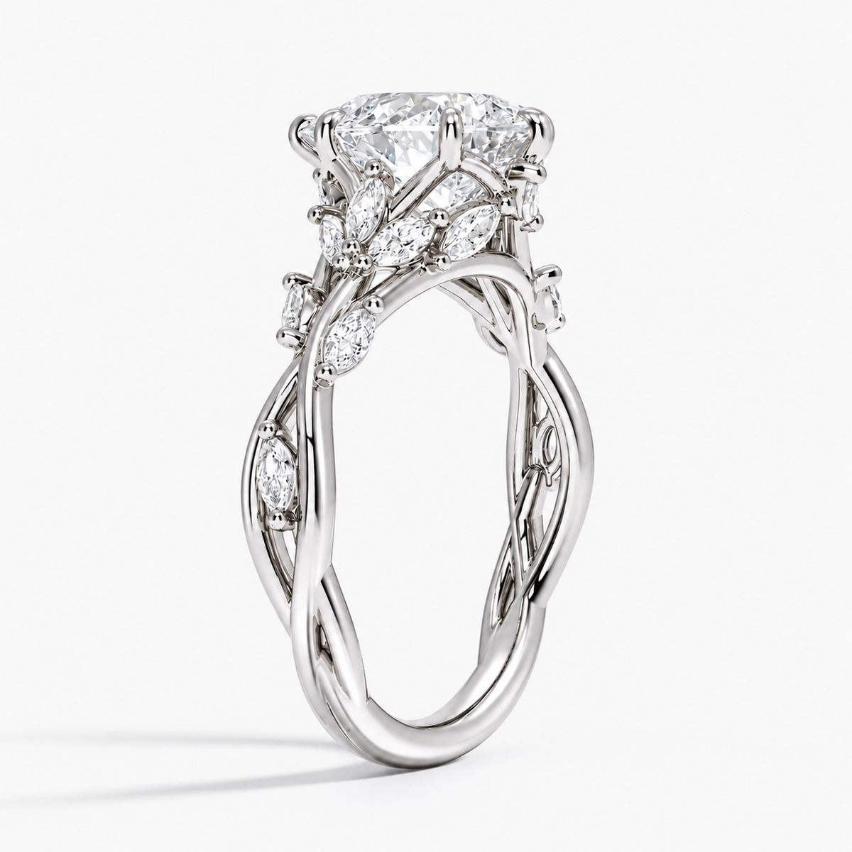 3 Carat Nature-Inspired Pear Cut Moissanite Ring