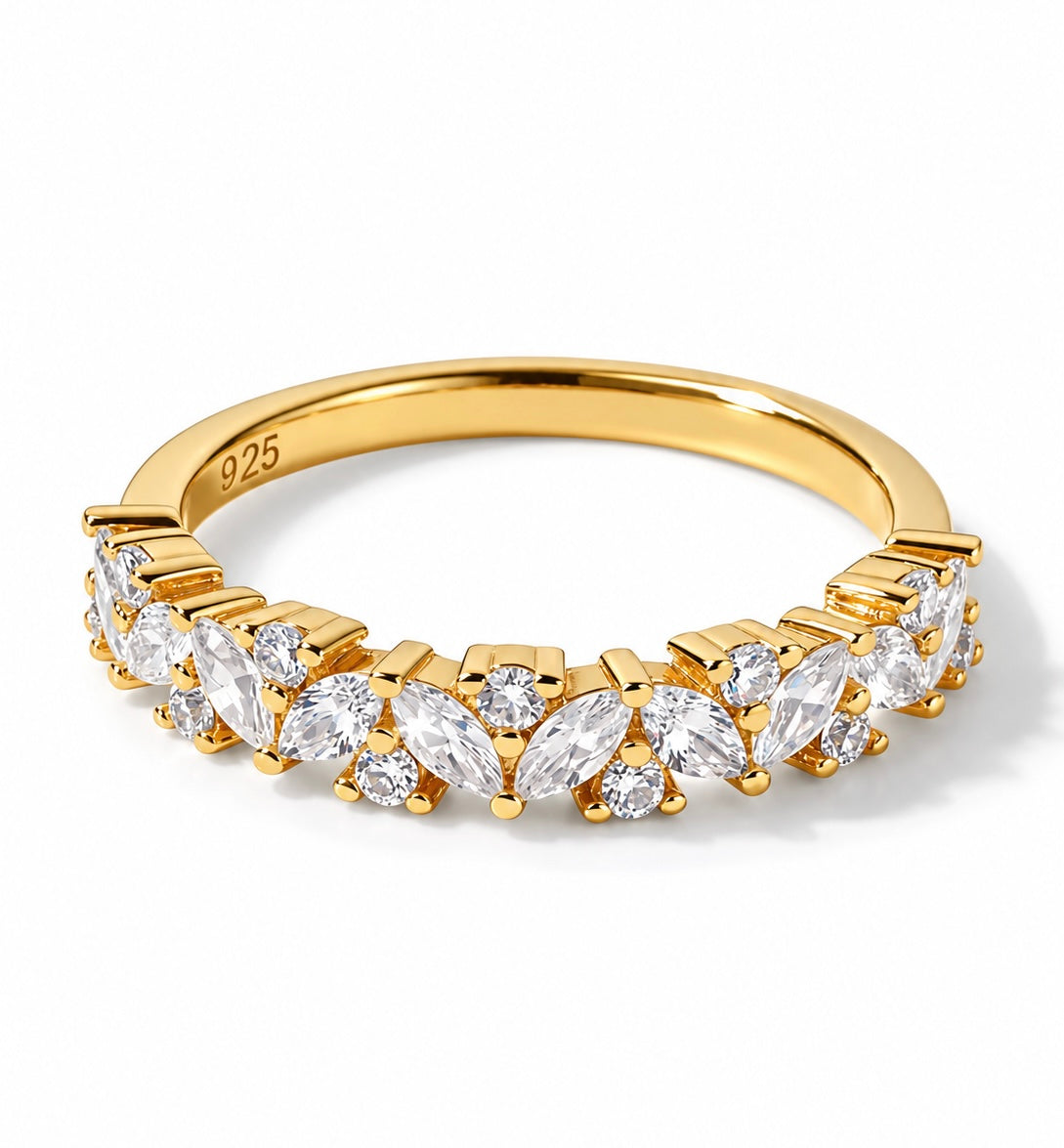 Marquise & Round Cut Half Eternity Moissanite Band