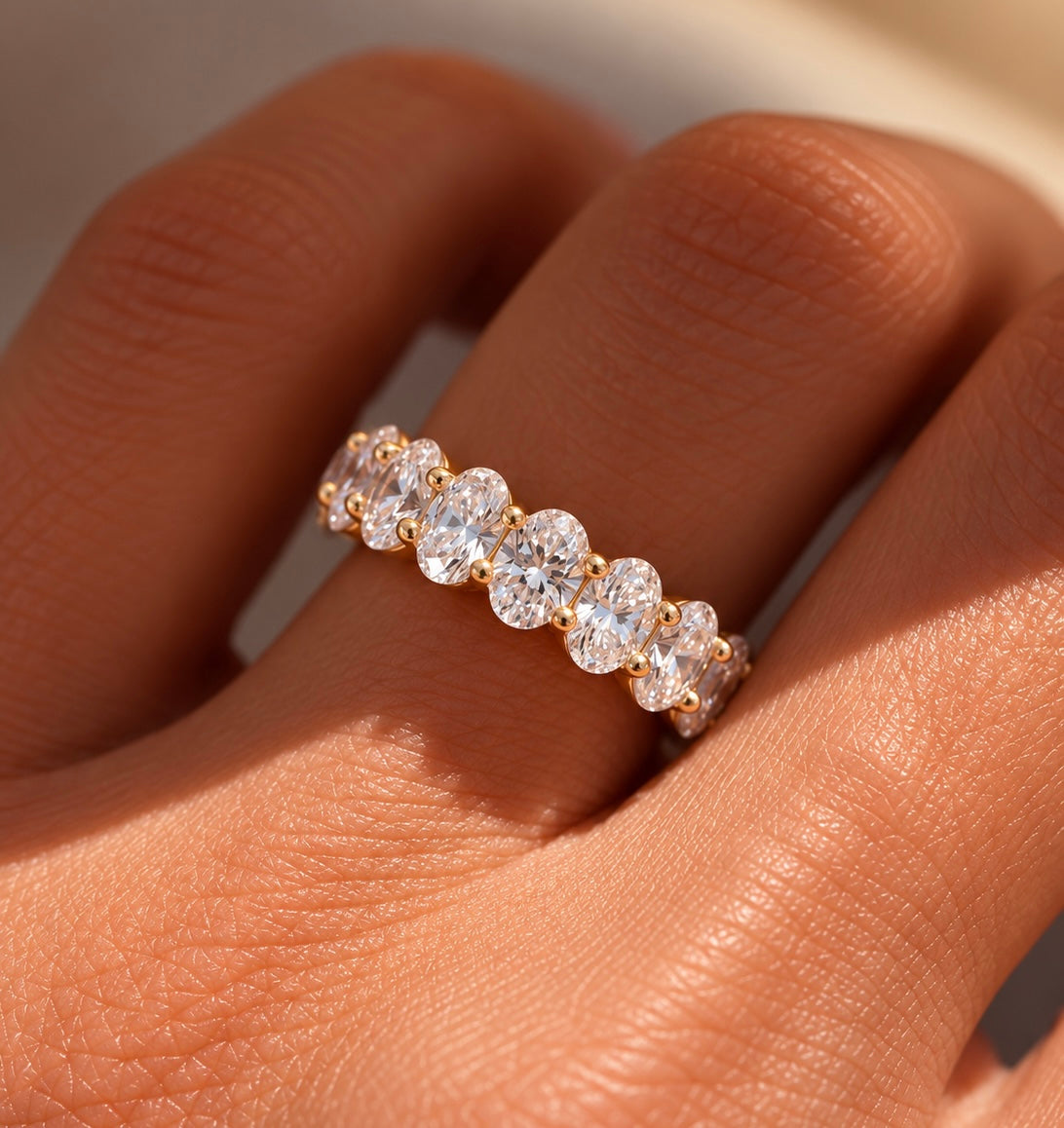 Full Eternity Oval Cut Moissanite Band
