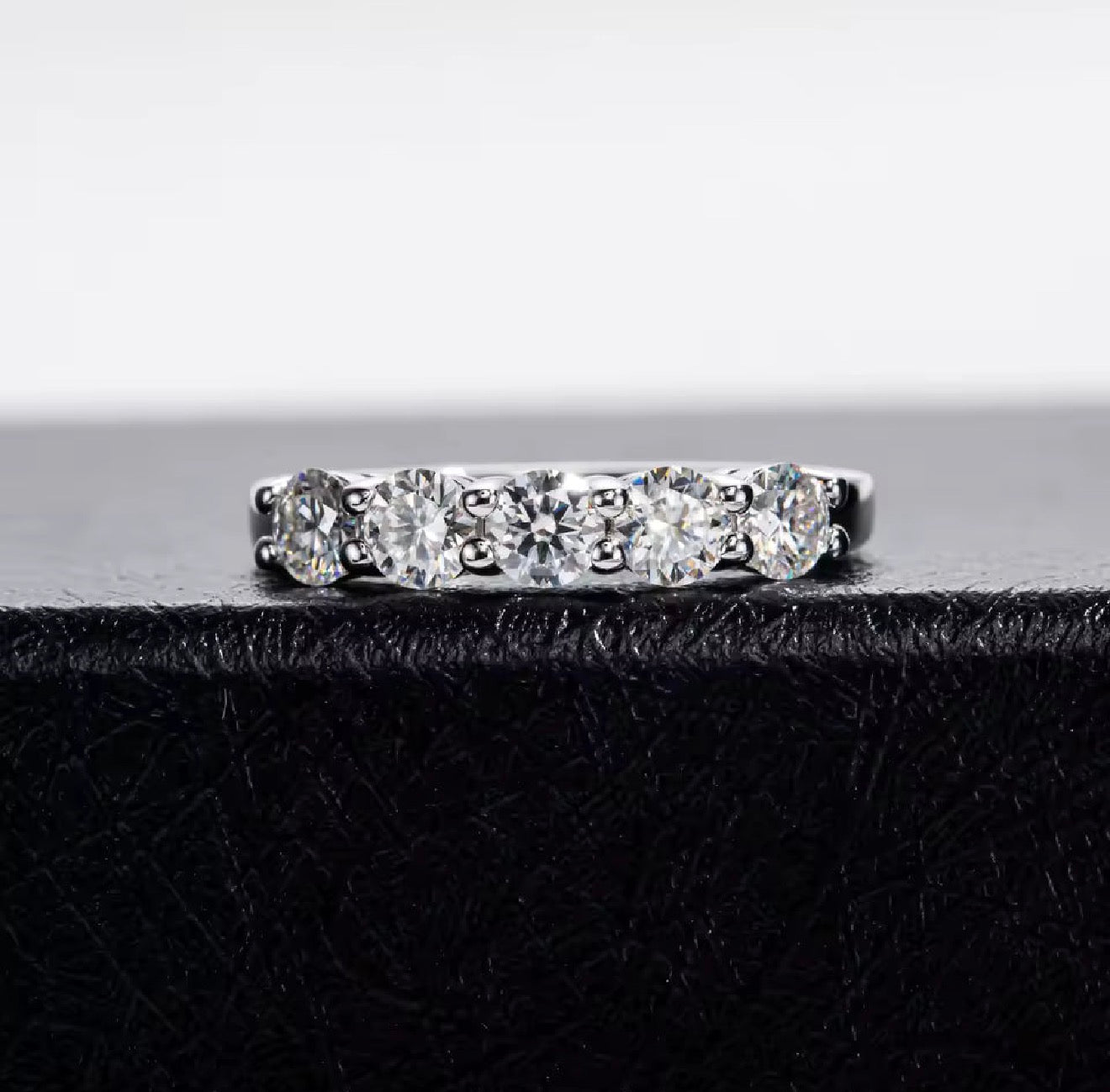 Five Stone Simulated Diamond Engagement Ring