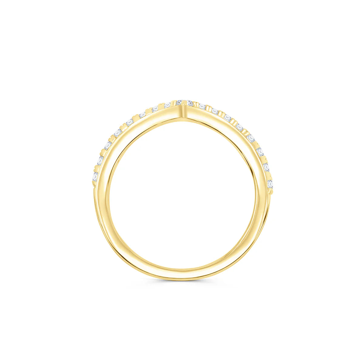 Chevron Half Eternity Wedding Band