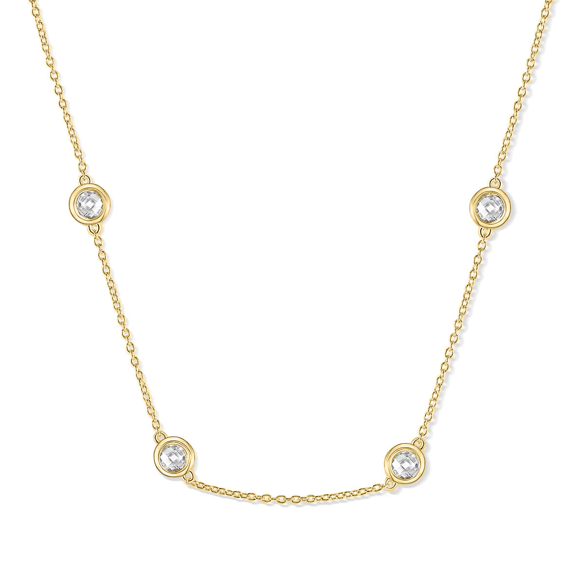 Diamond Station Bridal Necklace