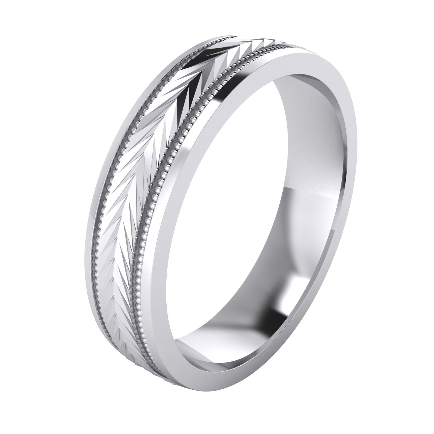 Arrow Patterned Wedding Band