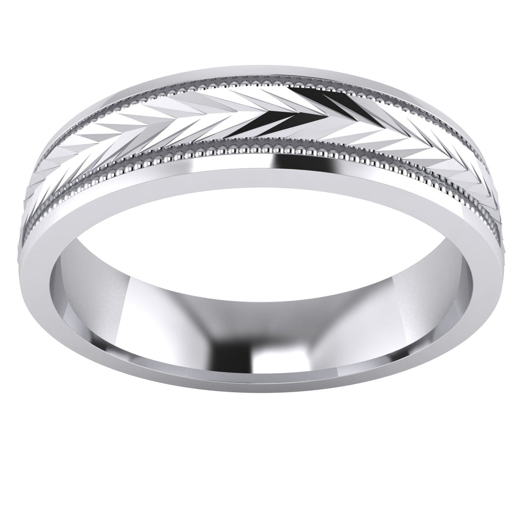 Arrow Patterned Wedding Band