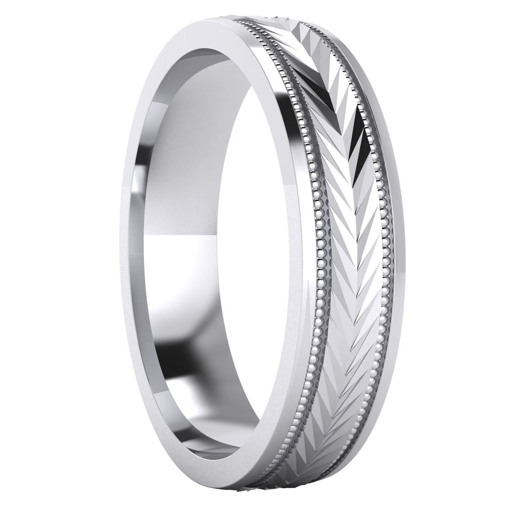 Arrow Patterned Wedding Band