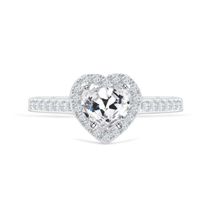 1.5 Carat Heart Halo Engagement Ring