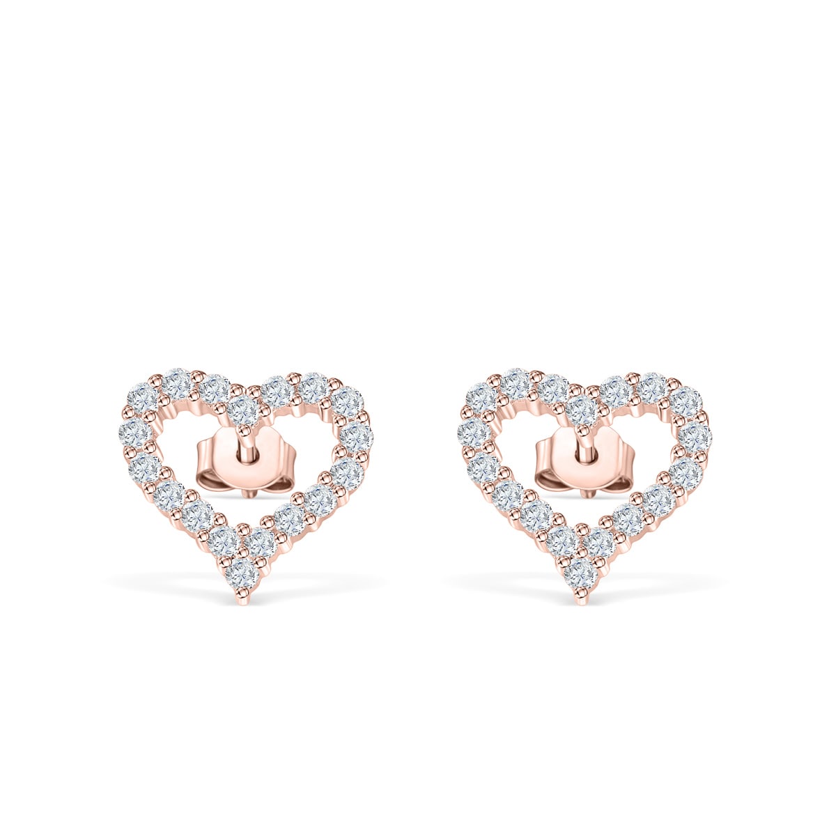 Diamond Heart Stud Bridal Earrings