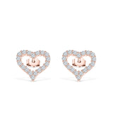 Diamond Heart Stud Bridal Earrings