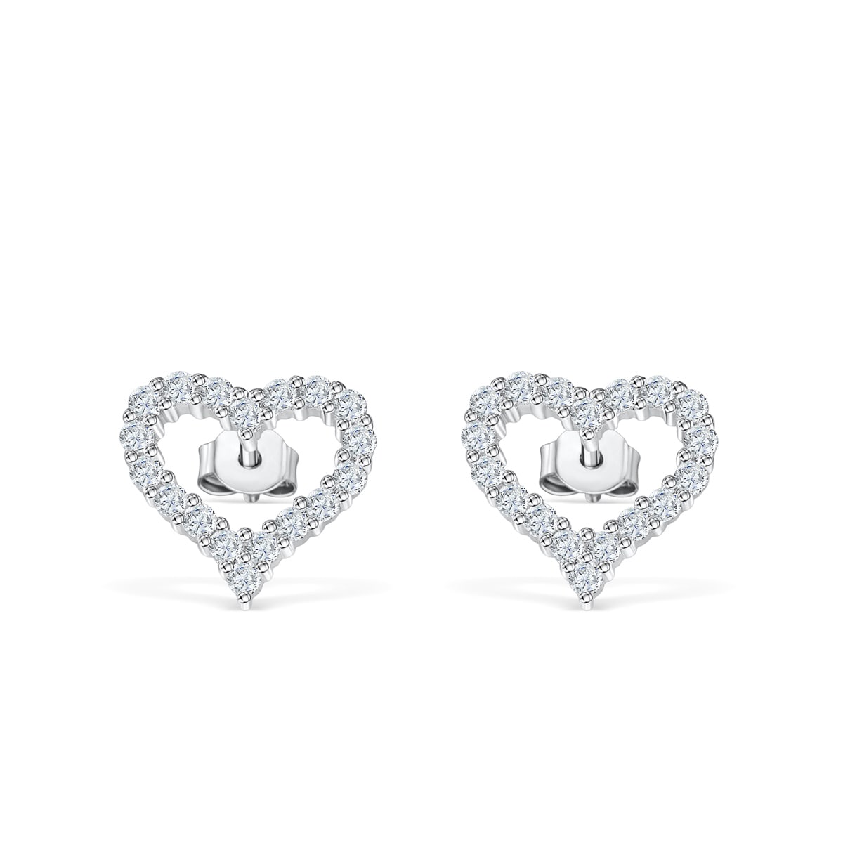 Diamond Heart Stud Bridal Earrings