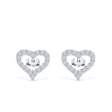 Diamond Heart Stud Bridal Earrings