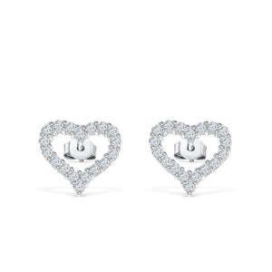 Diamond Heart Stud Bridal Earrings